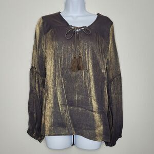 Fate gold metallic castlecore regencycore medieval tassel tie front Size medium